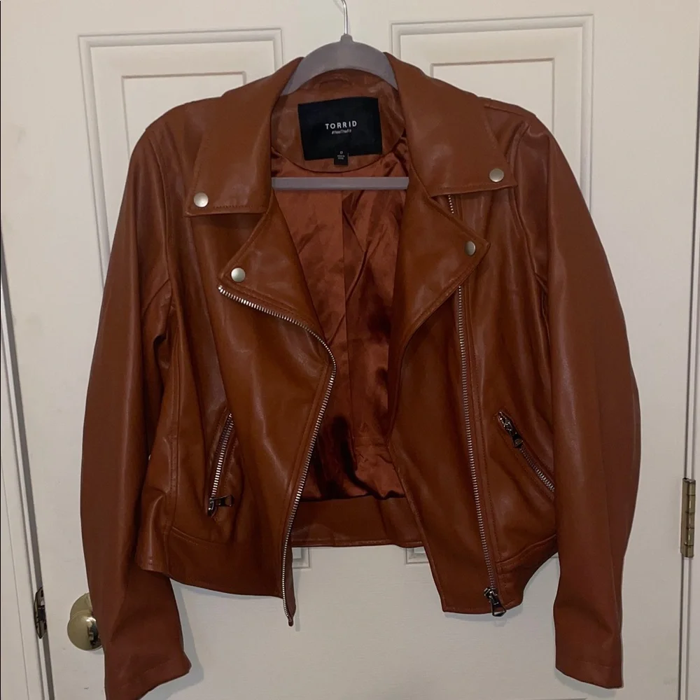 Torrid Women's Tan Leather Jacket - Picture 3 of 3